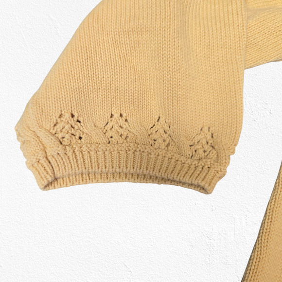 Y2K Blair Yellow Crochet Knit Twofer Popover Tunic Sweater Dress Size Large - Picture 7 of 8